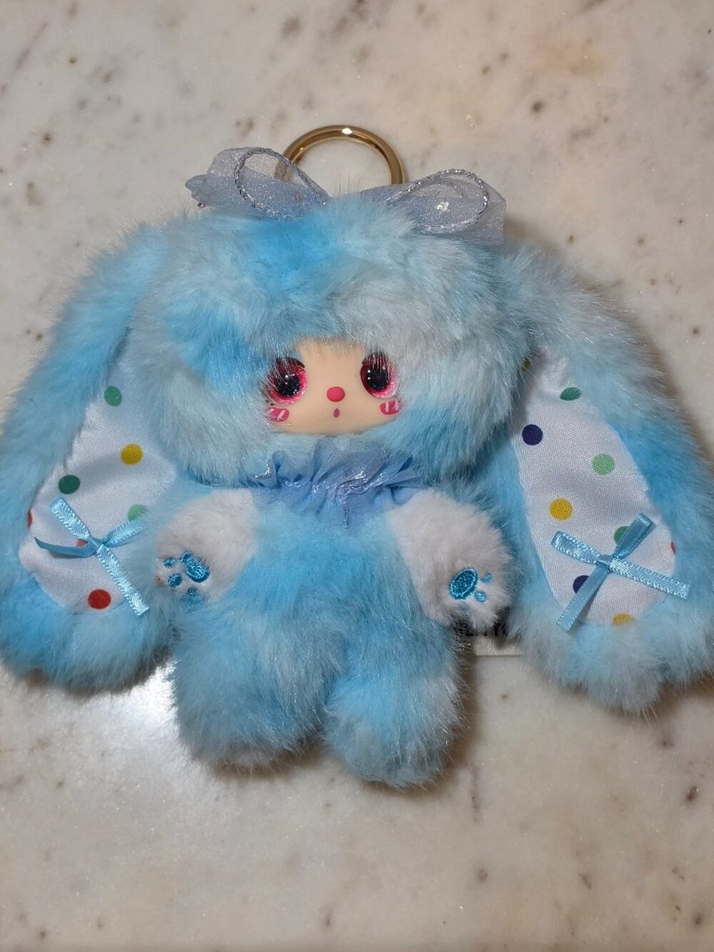 Liila’s Rainbow Candy Bunny Plush Keychain - Ice Dream
